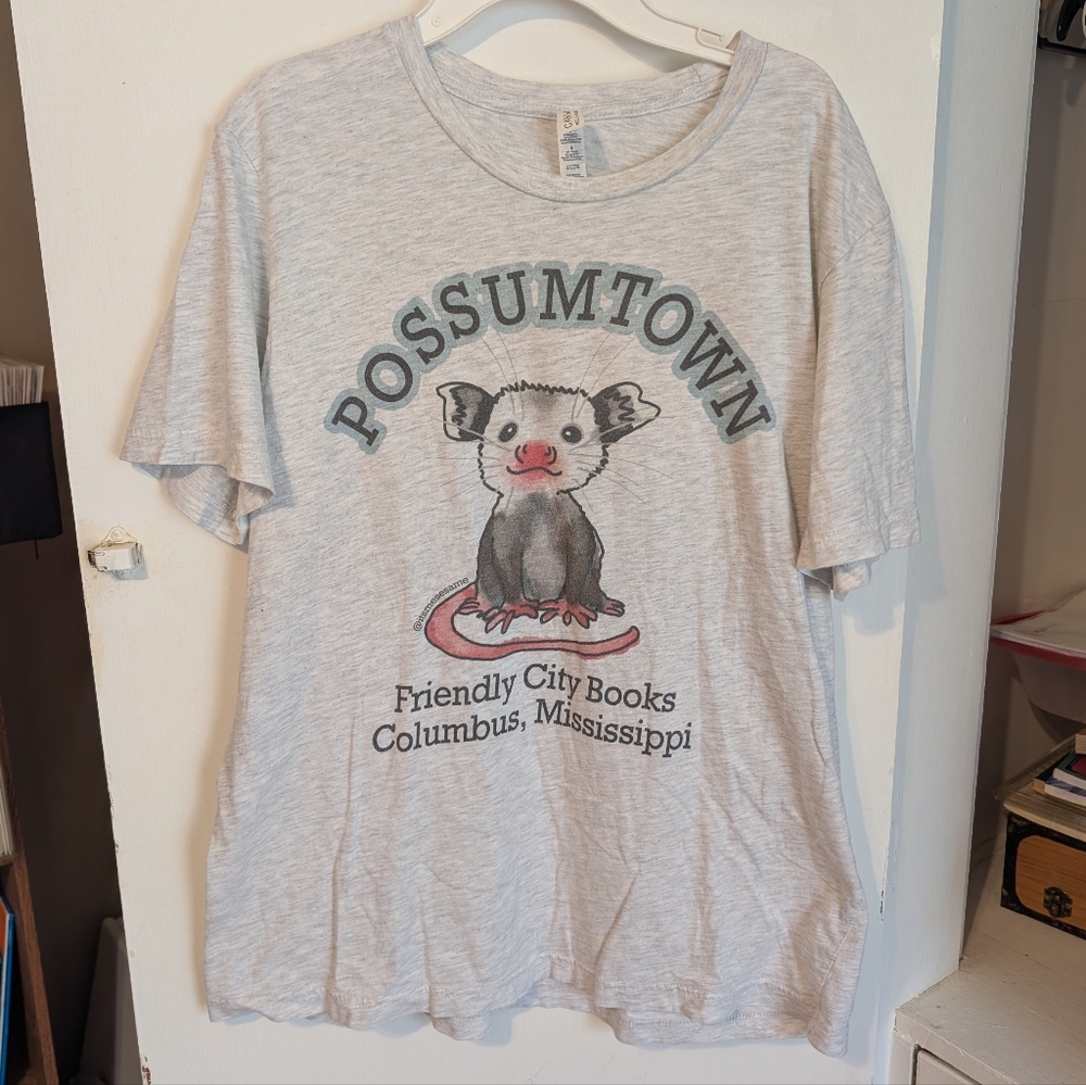 Bella Canvas Gray Short Sleeve Tee Possumtown Design Size Large
